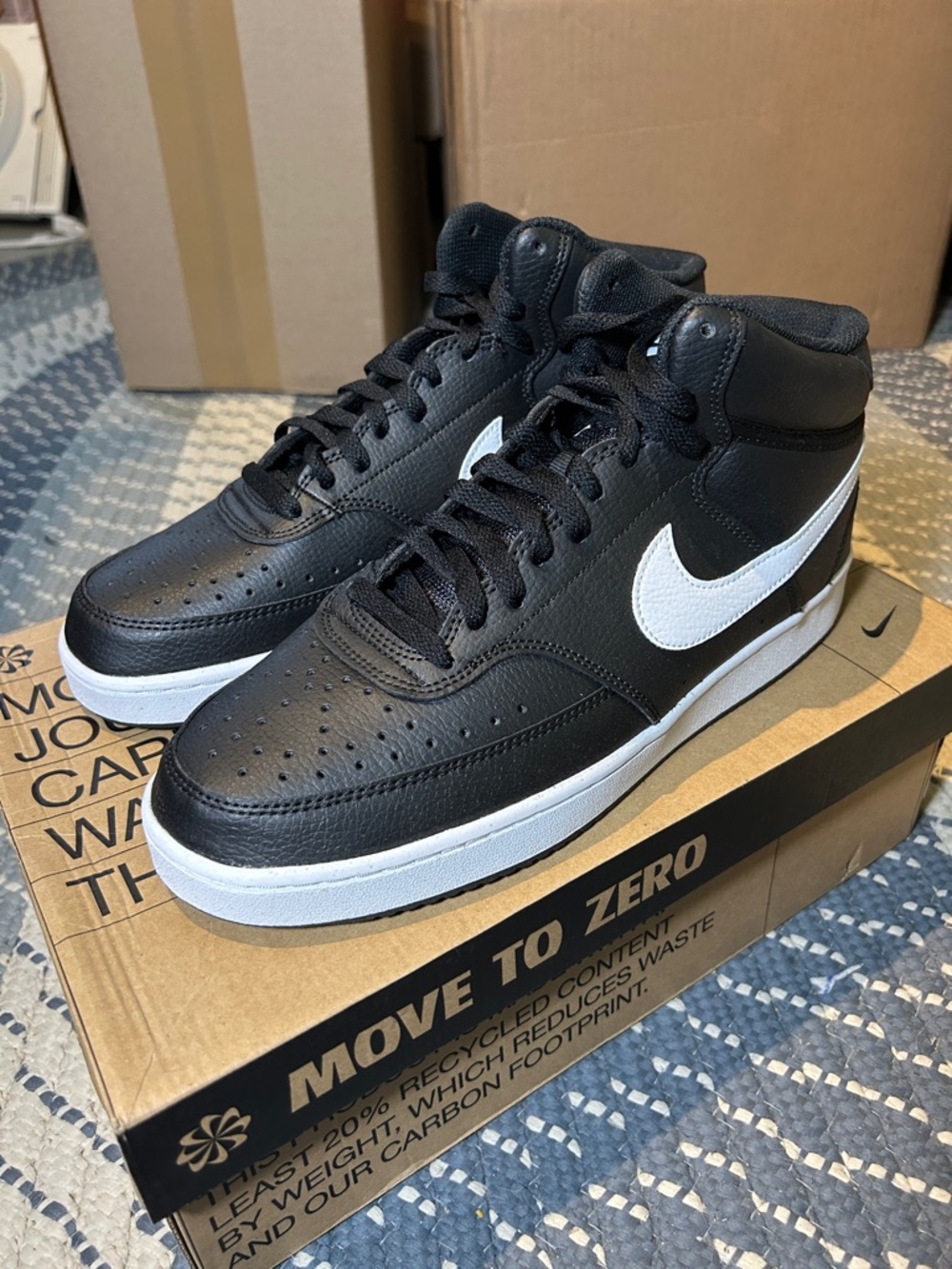 Nike Court Vision mid next nature black and white
